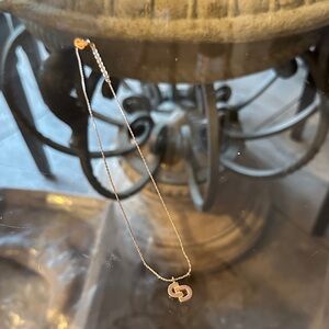 Christian Dior CD Elegant Gold Necklace with Initial Pendant Authentic